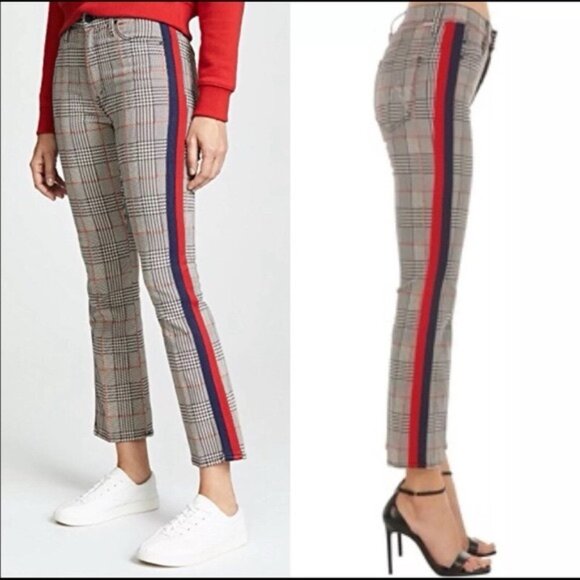 Mother The Insider High Rise Plaid Ankle Jeans Size 26 - Picture 3 of 14
